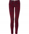 A rock n roll-inspired brocade print brings a bold edge to these statement-making skinnies from J Brand Jeans - Classic five-pocket styling, slim leg, all-over velvet brocade print - Pair with a slinky evening top or a worn-in tee, a leather jacket, and platform booties