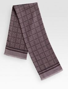 Foil jacquard silk scarf finely crafted in Italy.35.4W x 35.4HSilkDry cleanMade in Italy Foil jacquard silk scarf finely crafted in Italy.35.4W x 35.4HSilkDry cleanMade in Italy