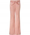 Channel refined 1970s style in these luxe wide leg pants from Schumacher - High waist, belt loops, ribbon tie belt, off-seam pockets, back welt pockets with stitching detail, wide legs - Pair with a semi-sheer blouse, platform heels, and a boyfriend blazer