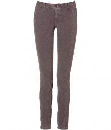 Casual-cool faded brown corduroy pants - These on-trend stylish skinny-cut pants are a must-have - Super flattering and versatile, pair with an oversized sweater and chunky platforms - Pair with a pullover and ballet flats