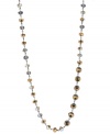 Best of both worlds. Two-tone cherry beads in bronze and silver embellish Kenneth Cole New York's long necklace, making it a versatile style for mixing and matching within your wardrobe. Crafted in hematite tone mixed metal. Approximate length: 43 inches.