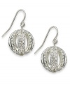 Shining examples. This pair of openwork drop earrings from Lauren by Ralph Lauren is crafted from silver-tone mixed metal with glistening glass accents providing luster. Approximate drop: 1-1/8 inches.
