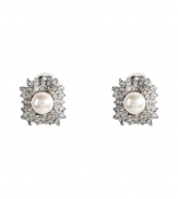 Inject stately glamour into any outfit with R.J.Grazianos pearl bead and crystal clip earrings - White pearl bead with clear crystal surround - Wear to the office with tailored knit suits, or as a finishing touch to leather jackets and cocktail dresses