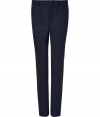 A smart pair of slim dress trousers are an essential in any wardrobe, and PS by Paul Smiths midnight blue wool pants are a modern must - Contemporary cut is slim, with flattering, leg-elongating crease detail and a subtle check pattern - Tab waist with belt loops and zip fly - Slash pockets at sides, welt pockets at rear - Polished and elegant, perfect for pairing with a button down and blazer, a cashmere pullover or a t-shirt and leather jacket