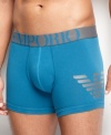 Look sleek and be supported in these signature Armani boxer briefs.