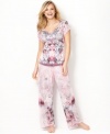 Sweet dreams are all yours. These enchanting pajamas by One World combine comfort and beauty perfectly.