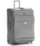 Constructed from tough ballistic nylon, this all-business suiter stands up against travel's biggest obstacles, keeping your wardrobe necessities wrinkle-free and always in top-notch condition. The ultra-light frame and expandable main compartment let you pack more and still glide effortlessly on the long-lasting ball-bearing wheels. Limited lifetime warranty.