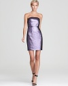 Tibi's strapless dress boasts luxe sheen and a sleek, simple silhouette for sophisticated evening style.