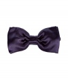 RSVP yes to your next black tie event - This stylish bow in fine dark violet silk is an modern upgrade to classic menswear accessory - Wear for all formal events and keep for a lifetime