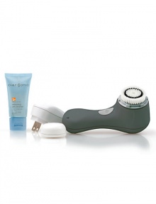 Discover the dermatologists' secret to silky-smooth, radiantly fresh skin. This innovation goes beyond cleansing by using sonic technology to gently yet deeply cleanse pores of environmental toxins, makeup and bacteria without abrasion or harsh chemicals. Unlike superficial cleansing, this device removes over six times more makeup and increases product absorption-- making skin more receptive to skincare ingredients (up to 61% of Vitamin C in a recent clinical study). Discover the dermatologists' secret to silky-smooth, radiantly fresh skin. This innovation goes beyond cleansing by using sonic technology to gently yet deeply cleanse pores of environmental toxins, makeup and bacteria without abrasion or harsh chemicals. Unlike superficial cleansing, this device removes over six times more makeup and increases product absorption-- making skin more receptive to skincare ingredients (up to 61% of Vitamin C in a recent clinical study).