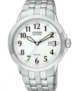 Only the essentials. Citizen styled this classic watch to be clean and uncluttered.