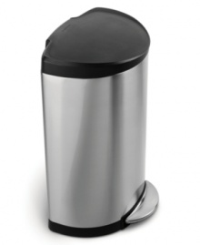 Make a clean break from your trash troubles. This high-capacity trash can from simplehuman looks great against any wall in your home, making trash disposal simple with a durable, dent-proof plastic lid that can stay open until your chores are done. Five-year warranty. Make a clean break from your trash troubles. This high-capacity trash can from simplehuman looks great against any wall in your home, making trash disposal simple with a durable, dent-proof plastic lid that can stay open until your chores are done. Five-year warranty.