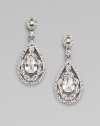 EXCLUSIVELY AT SAKS. Teardrops within teardrops offer sparkle to spare, crafted of cubic zirconia and crystal in a graceful design. Cubic zirconia and crystal Rhodium plated Drop, about 1½ Post back Imported