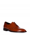 Luxe cognac laced shoes from D&G Dolce & Gabbana -Inject instant elegance to your look with these finely crafted dress shoes - Classic look, shiny brown leather, laces up closure, slightly elongated toe - Wear with slim cut trousers, a button down and blazer