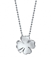 Charm them with this sterling silver pendant from Alex Woo. If little, it's delicate four-leaf clover lends a little luck to every look.