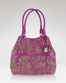 Cole Haan puts an on-trend spin on the tried-and-true day bag with python print. A sophisticated take on serpentine style, it's a positively poisonous take on practical. Cole Haan puts an on-trend spin on the tried-and-true day bag with python print. A sophisticated take on serpentine style, it's a positively poisonous take on practical.