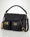 Get the look of luxe with this beautifully crafted bag from Lauren by Ralph Lauren. Polished goldtone accents and an optional crossbody strap give this fashionably functional look everyday appeal.