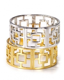 Geometric shapes lend contemporary style to this bangle from Trina Turk.