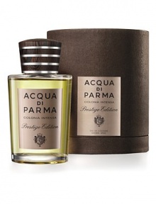 Certain men go for high intensity, in life, in their personal style and in their fragrance. Colonia Intensa is a unique match of woods and leather, creating an intensely masculine scent. A discrete but assertive, fragrance. Notes of Calabrian Bergamot, Sicilian lemon, cardamom, ginger, myrtle artemisia, neroli, leather accord, cedar wood, gaiac, patchouli, benzoin and musk. The limited edition bottle features a handsome wenge wood cap accented by thin strips of bronze metal. 6 oz. Certain men go for high intensity, in life, in their personal style and in their fragrance. Colonia Intensa is a unique match of woods and leather, creating an intensely masculine scent. A discrete but assertive, fragrance. Notes of Calabrian Bergamot, Sicilian lemon, cardamom, ginger, myrtle artemisia, neroli, leather accord, cedar wood, gaiac, patchouli, benzoin and musk. The limited edition bottle features a handsome wenge wood cap accented by thin strips of bronze metal. 6 oz.