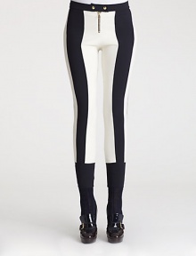 This sleek colorblock style is rendered in flattering stretch tech gabardine.Self waistband with dual snap closureZip flyPanel constructionCropped leg88% nylon/12% elastaneDry cleanImportedModel shown is 5'11 (180cm) wearing US size 4. This sleek colorblock style is rendered in flattering stretch tech gabardine.Self waistband with dual snap closureZip flyPanel constructionCropped leg88% nylon/12% elastaneDry cleanImportedModel shown is 5'11 (180cm) wearing US size 4.