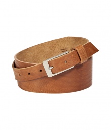 Maison Martin Margielas signature brand of elegant, quirky cool punctuates this chic cognac-hued belt - Crafted in an ultra-supple bovine leather - Elongated rectangular silver-tone buckle - Wider cut becomes increasingly narrower towards the buckle - A unique twist on a venerable classic, perfect for pairing with a white button down and slim trousers or a long cardigan and miniskirt Maison Martin Margielas signature brand of elegant, quirky cool punctuates this chic cognac-hued belt - Crafted in an ultra-supple bovine leather - Elongated rectangular silver-tone buckle - Wider cut becomes increasingly narrower towards the buckle - A unique twist on a venerable classic, perfect for pairing with a white button down and slim trousers or a long cardigan and miniskirt