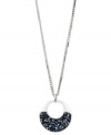 A rounded approach pays off for Kenneth Cole New York on this necklace. Crafted from silver-tone mixed metal, the necklace dazzles with a pendant adorned by blue and silver-tone faceted beads for a stunning effect. Approximate length: 28 inches + 3-inch extender. Approximate drop: 2-3/4 inches.