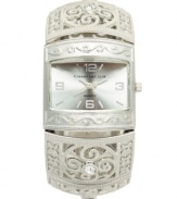 An elegant filigree design presents a classic look to this Charter Club watch.