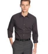 Rich with subtle patterns. Calvin Klein's classic button shirt is a wardrobe mainstay for the well-dressed, modern man.