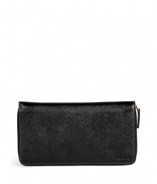 Stash away travel essentials in style in this slick leather wallet from Paul Smith - Gold-toned zip-around closure, slit pocket on one side, card slots with pink lining detail on the other - Tuck into leather briefcases or side pockets of luxe luggage Stash away travel essentials in style in this slick leather wallet from Paul Smith - Gold-toned zip-around closure, slit pocket on one side, card slots with pink lining detail on the other - Tuck into leather briefcases or side pockets of luxe luggage