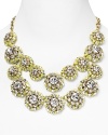 kate spade new york stacks the deck with this wow-worthy piece, featuring two terrific tiers of glass beads, citron-colored stitching, and gold-plated accents. It's a fresh, and wholly eye-catching spin on the statement necklace.