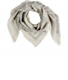 With a fantastical creature print and light white coloring, McQ Alexander McQueens silk-cotton scarf lends a unique edge of intrigue to any outfit - Stitched edges, solid border - Wear bandana-style with a tissue tee, jeans and leather biker jacket