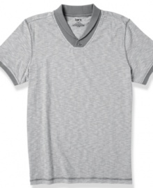 Kick up your casual wardrobe with this cool-collared T shirt from Bar III.