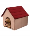 At home or on the go, the Animal Planet soft foam portable pet house provides a safe and cozy space that's all their own. The 3-piece folding shelter features built-in fasteners for quick assembly and folds flat for travel or storage. An additional padded base provides added comfort for small and medium-sized dogs.