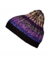 A rich, paintbox palette and oversize chunky knit lend this pink and purple Missoni hat its coveted cool - In a soft, multicolor striped wool, nylon and mohair blend - Beanie style clings snugly to the skull - Casually chic and great for everyday - Pair with parkas, ponchos and military jackets