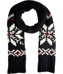 Finish rugged looks on a timeless-classic note with Ralph Laurens ultra soft wool-alpaca snowflake scarf - Chunky ribbed ends - Perfect for wrapping around down coats or chic city pea coats Finish rugged looks on a timeless-classic note with Ralph Laurens ultra soft wool-alpaca snowflake scarf - Chunky ribbed ends - Perfect for wrapping around down coats or chic city pea coats