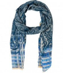 Perfect for dressing up chic tailored separates, Etros patterned scarf radiates the brands iconic aesthetic with a modern twist - Contrast printed border, frayed edges - Pair with luxe cashmere pullovers and slick minimalist accessories Perfect for dressing up chic tailored separates, Etros patterned scarf radiates the brands iconic aesthetic with a modern twist - Contrast printed border, frayed edges - Pair with luxe cashmere pullovers and slick minimalist accessories