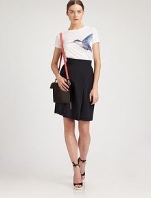 This soft, cotton wrap-style silhouette features subtle pleating at the waist and a banded tab closure.Banded waist with concealed tab closurePleated skirtWraparound styleAbout 22½ longCottonDry cleanMade in Italy of imported fabricModel shown is 5'11½ (181cm) wearing US size 4. This soft, cotton wrap-style silhouette features subtle pleating at the waist and a banded tab closure.Banded waist with concealed tab closurePleated skirtWraparound styleAbout 22½ longCottonDry cleanMade in Italy of imported fabricModel shown is 5'11½ (181cm) wearing US size 4.