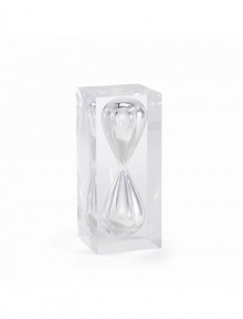 Distinctive and modern, the enduringly beautiful Clark hourglass offers an elegant means to mark the passage of time.Glass/epoxy/sand3.25 X 3.25 X 7.5Clean with a soft clothImported Distinctive and modern, the enduringly beautiful Clark hourglass offers an elegant means to mark the passage of time.Glass/epoxy/sand3.25 X 3.25 X 7.5Clean with a soft clothImported