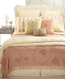 This luxurious velvet burnout blanket from Court of Versailles brings elegance home with intricate, textured details and a buttery cream hue. This luxurious velvet burnout blanket from Court of Versailles brings elegance home with intricate, textured details and a buttery cream hue.