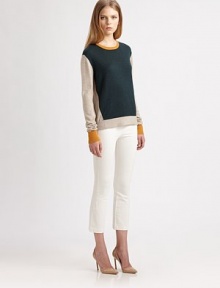 This cropped, slim-fitting denim silhouette is the ultimate wardrobe staple.Self waistbandVertical back seamsInseam, about 25Cotton/polyurethaneDry cleanMade in USA of imported fabricModel shown is 5'10 (177cm) wearing US size Small.This style runs true to size. We recommend ordering your usual size for a standard fit. This cropped, slim-fitting denim silhouette is the ultimate wardrobe staple.Self waistbandVertical back seamsInseam, about 25Cotton/polyurethaneDry cleanMade in USA of imported fabricModel shown is 5'10 (177cm) wearing US size Small.This style runs true to size. We recommend ordering your usual size for a standard fit.