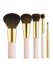 The right brushes make makeup easy. This essential set of luxurious brushes complements AERIN's effortless beauty collection. It's everything you need for the look you want. The set includes: Foundation, bronzer, highlighter, concealer and lip brushes, all held in a signature AERIN bag. Imported. The right brushes make makeup easy. This essential set of luxurious brushes complements AERIN's effortless beauty collection. It's everything you need for the look you want. The set includes: Foundation, bronzer, highlighter, concealer and lip brushes, all held in a signature AERIN bag. Imported.