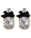 Go super glam with these fun, flirty earrings from Betsey Johnson. In mixed metal and crystal accents. Approximate drop: 3/4 inch.