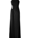 With its glamorous crystal embellished waist and flattering gather, Steffen Schrauts black evening gown is a contemporary-chic choice for a stunning after-dark debut - Adjustable spaghetti straps, straight neckline, gathered side detail with crystal embellishment, hidden back zip - Fitted top, loosely draped skirt - Wear with heels and a shimmering metallic box clutch