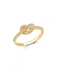 True love is like a knot that never comes undone. The cubic zirconia-encrusted heart on this 18k gold vermeil pave ring lets her know just how you feel.