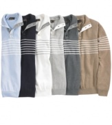 Layer your look this season with this mock neck pullover sweater from Tasso Elba. (Clearance)