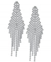 Embrace elegance. Alfani's drop earrings are crafted from silver-tone mixed metal with glass accents making a stylish statement. Approximate drop: 3-1/4 inches.