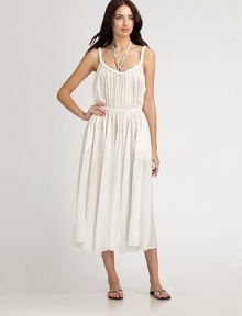 The gorgeous result of the union between braided details and glam gathered cotton. Jewel neckElastic waistCottonDry cleanImported The gorgeous result of the union between braided details and glam gathered cotton. Jewel neckElastic waistCottonDry cleanImported