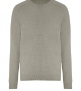 Bring refined style to any look with this luxe cashmere-blend sweater from Vince - Crew neck, long sleeves, slim fit, ribbed cuffs and hem - Wear with trousers, chinos, or straight leg jeans