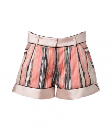Get the look of the moment in NY designer Jonathan Simkhais candy-colored striped shorts, a chic and flirty choice for starting off the new season in style - Powder and black trim, side slit pockets, hidden hook closure, zip fly, belt loops, stitched cuffs - Loosely fitted - Wear with a feminine silk shirt and flats Get the look of the moment in NY designer Jonathan Simkhais candy-colored striped shorts, a chic and flirty choice for starting off the new season in style - Powder and black trim, side slit pockets, hidden hook closure, zip fly, belt loops, stitched cuffs - Loosely fitted - Wear with a feminine silk shirt and flats