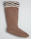 Add warmth and pizazz to your favorite Hunter design with these chevron-patterned fleece socks.